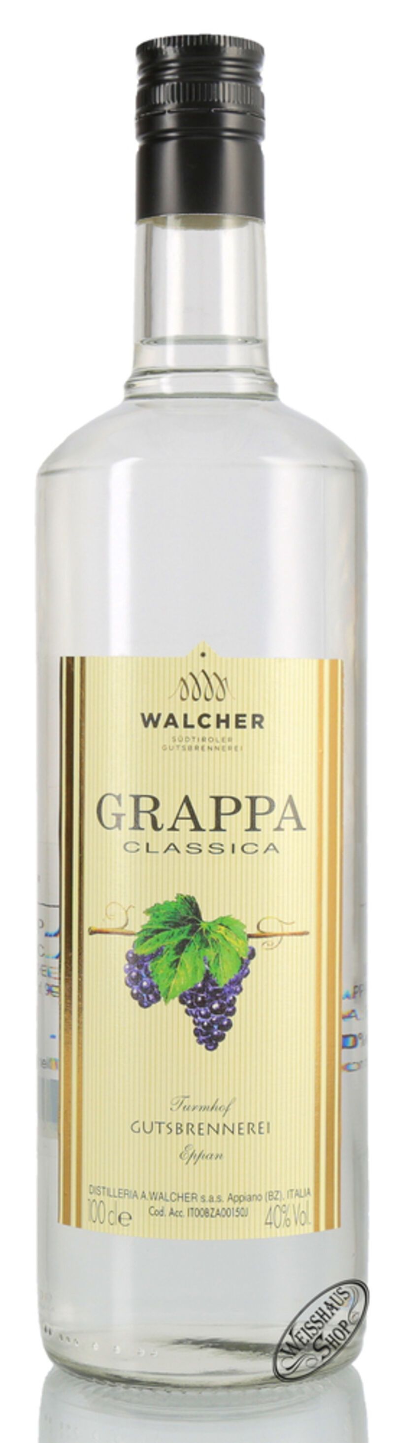 Walcher Grappa Classica 40% vol. 1,0l B-Ware