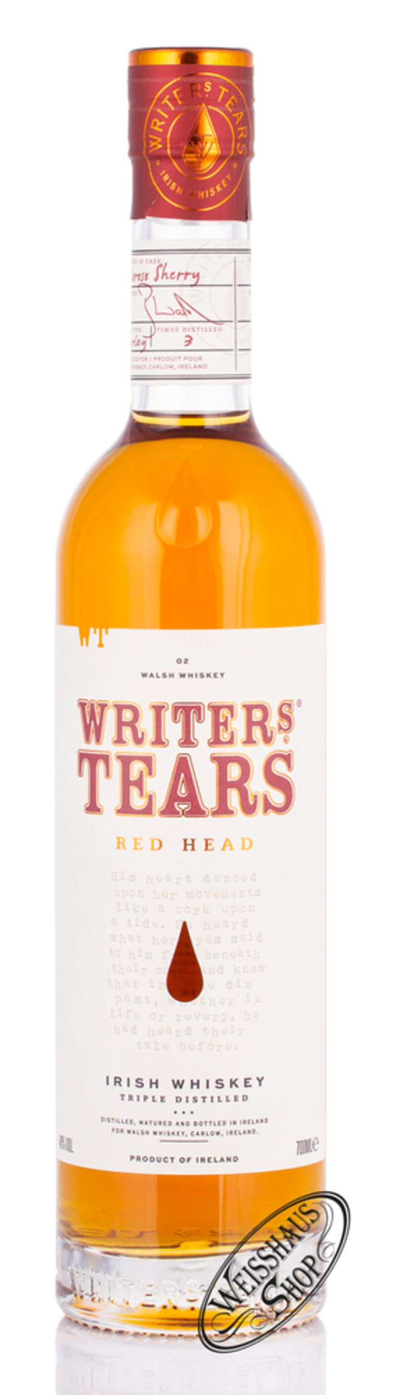 Writer's Tears Red Head Irish Whiskey 46% vol. 0,70l B-Ware