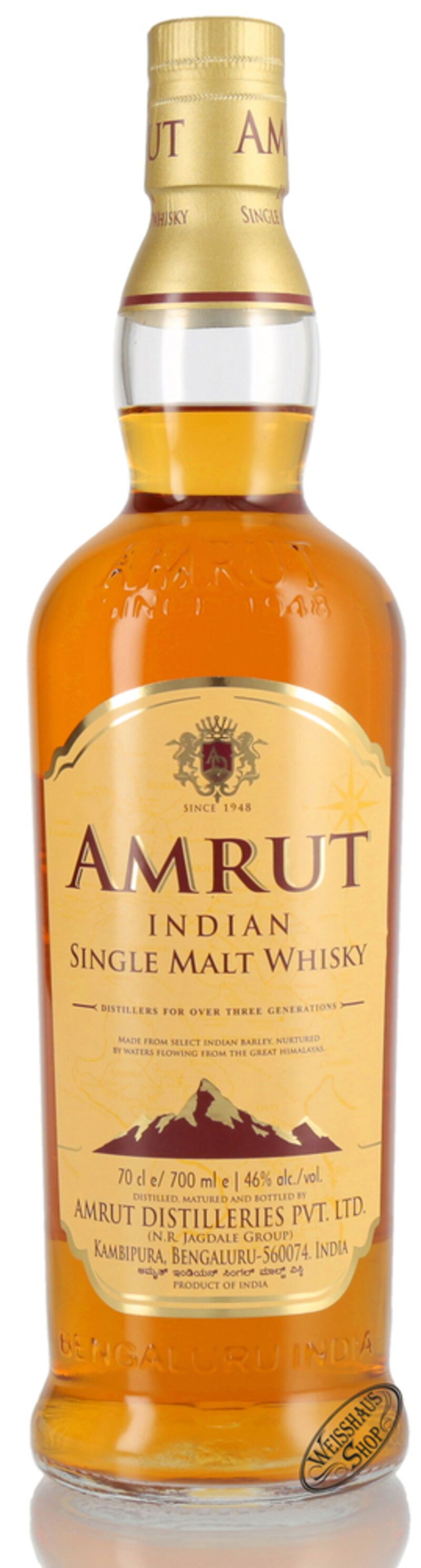 Amrut Single Malt Indian Whisky 46% vol. 0,70l