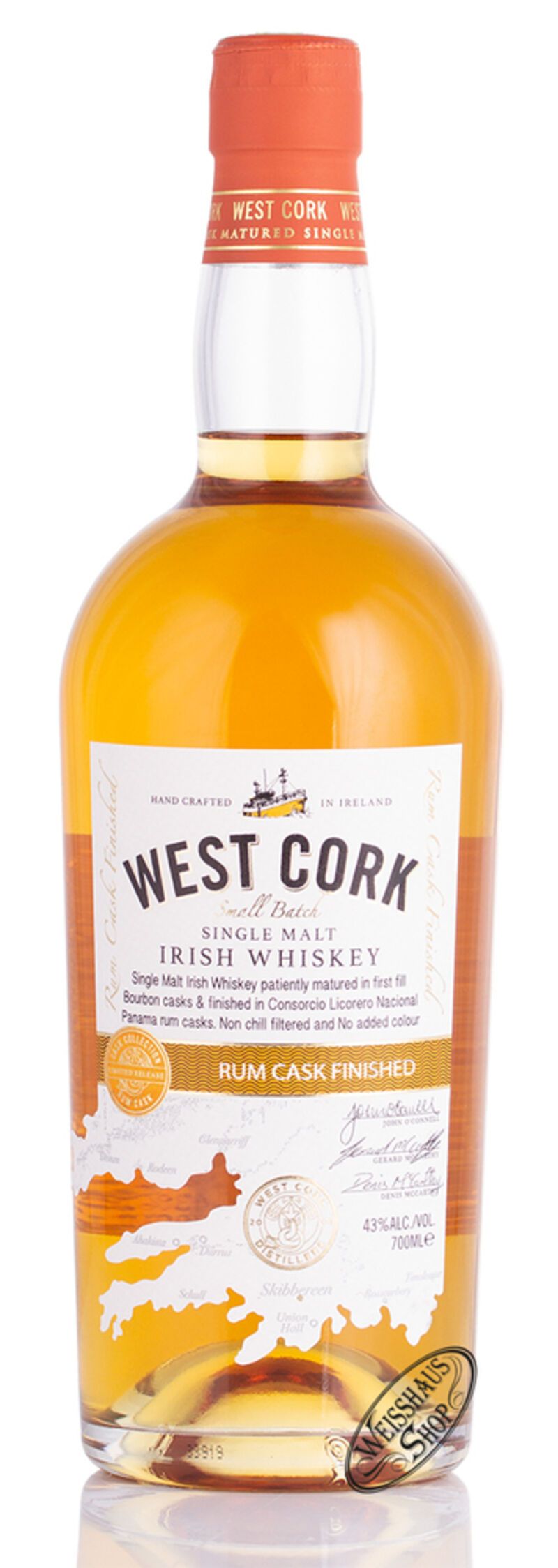 West Cork Rum Cask Single Malt Whiskey 43% vol. 0,70l West Cork Rum Cask Single Malt Whiskey 43% vol. 0,70l