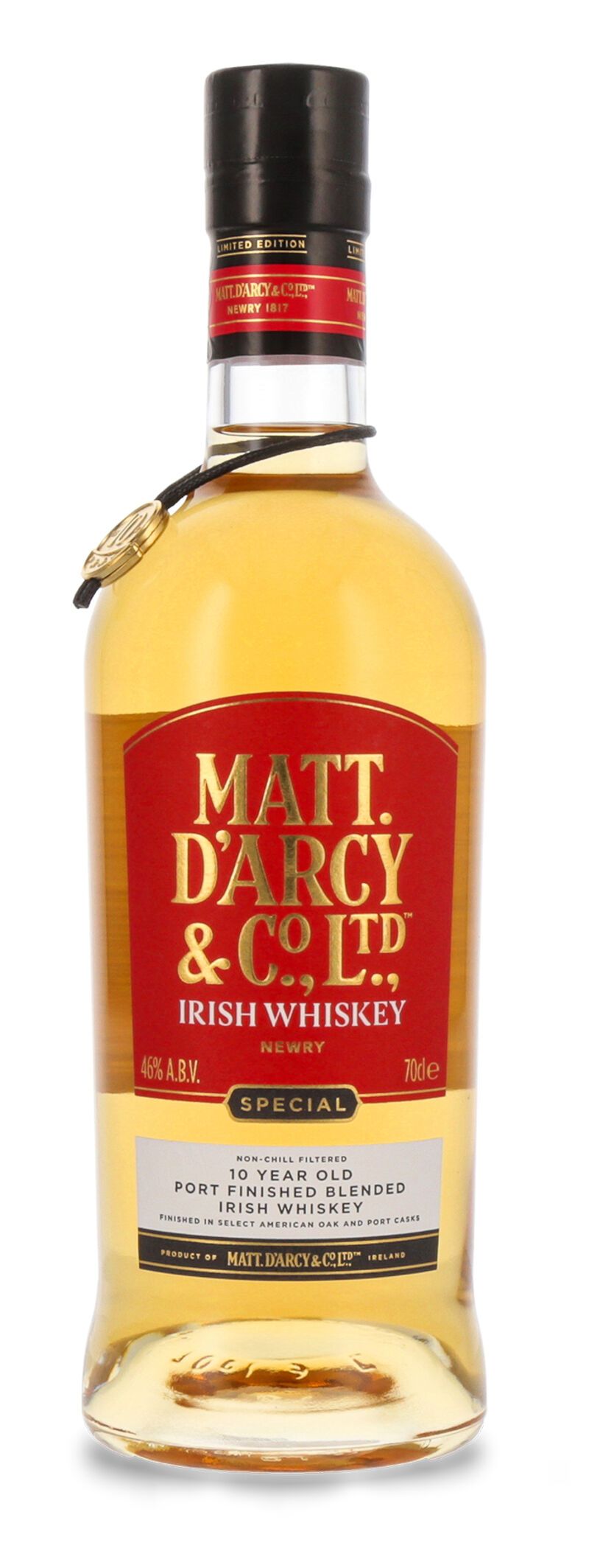 Matt. D'arcy 10 YO Port Finish Irish Whiskey Naked 46% vol. 0,70l