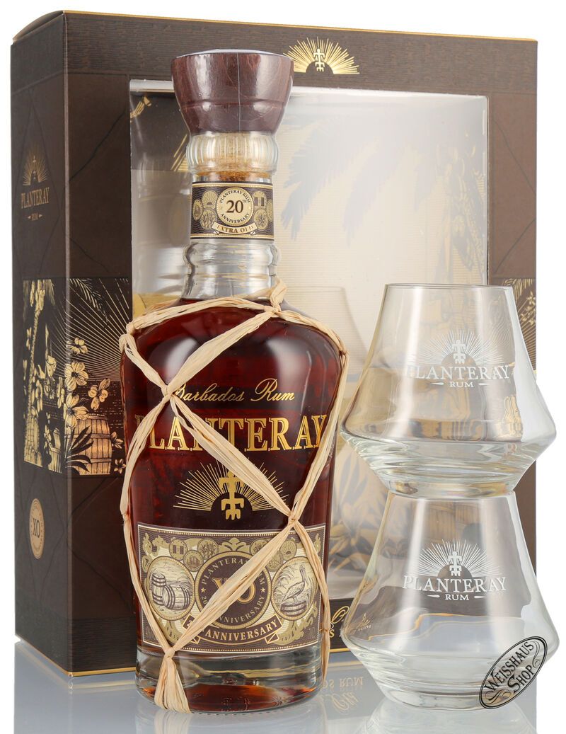 Planteray Barbados X.O. Rum 20th Anniversary Geschenk-Set 40% vol. 0,70l