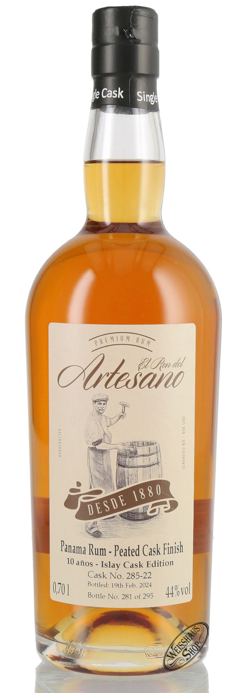 El Ron del Artesano 10 YO Peated Islay Cask 44% vol. 0,70l El Ron del Artesano 10 YO Peated Islay Cask 44% vol. 0,70l