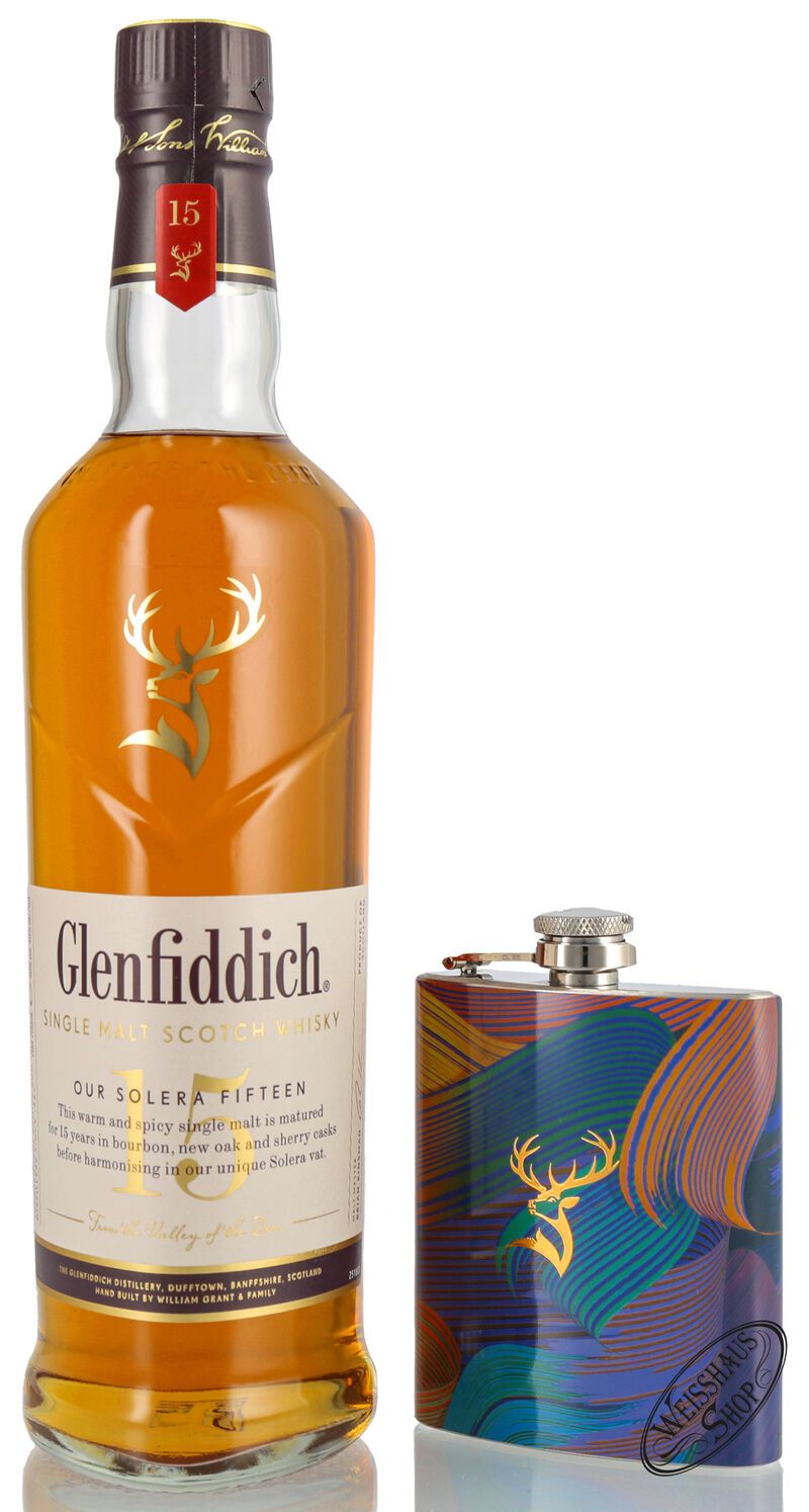 Glenfiddich 15 YO Whisky Geschenk-Set 40% vol. 0,70l Glenfiddich 15 YO Whisky Geschenk-Set 40% vol. 0,70l