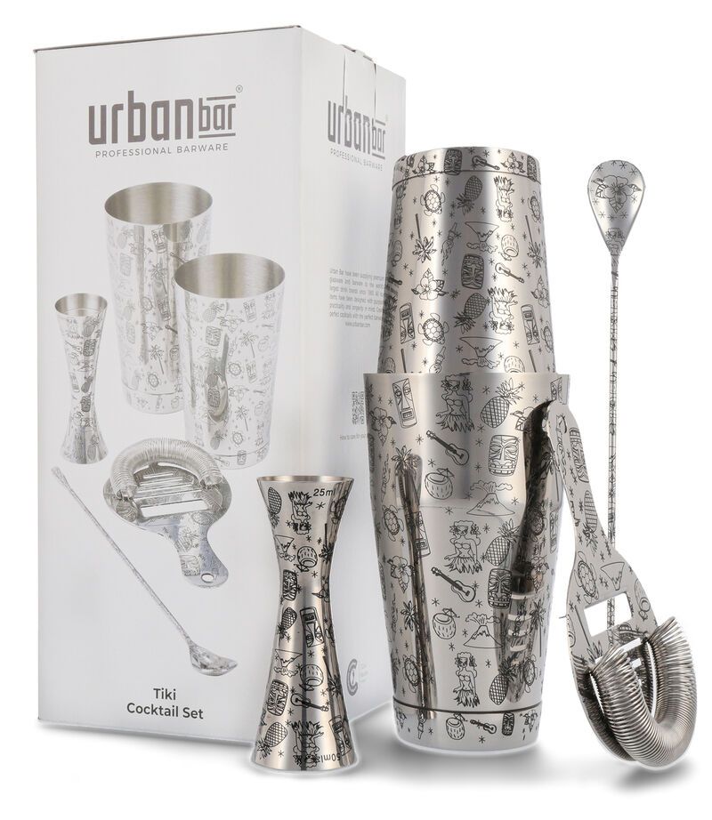 Tiki Stainless Steel 5-teiliges Cocktail Set Tiki Stainless Steel 5-teiliges Cocktail Set