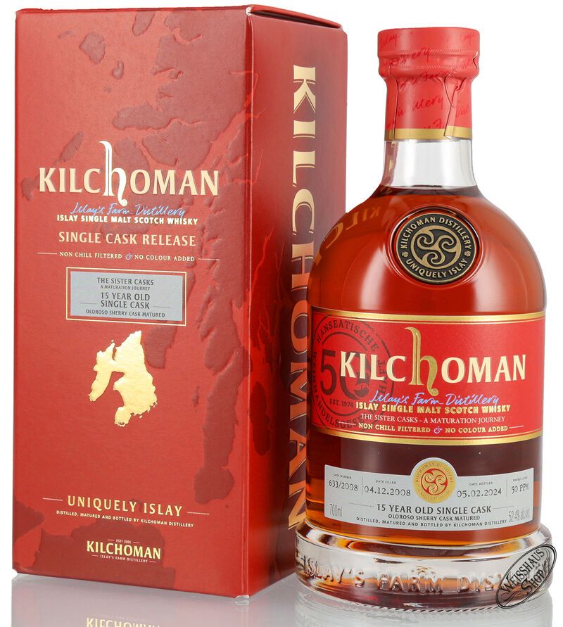 Kilchoman Vintage 2008 Sherry Cask Islay Whisky 52,4% vol. 0,70l Kilchoman Vintage 2008 Sherry Cask Islay Whisky 52,4% vol. 0,70l