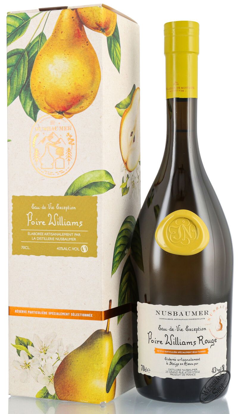 Nusbaumer Poire Williams Rouge Edelbrand 43% vol. 0,70l Nusbaumer Poire Williams Rouge Edelbrand 43% vol. 0,70l