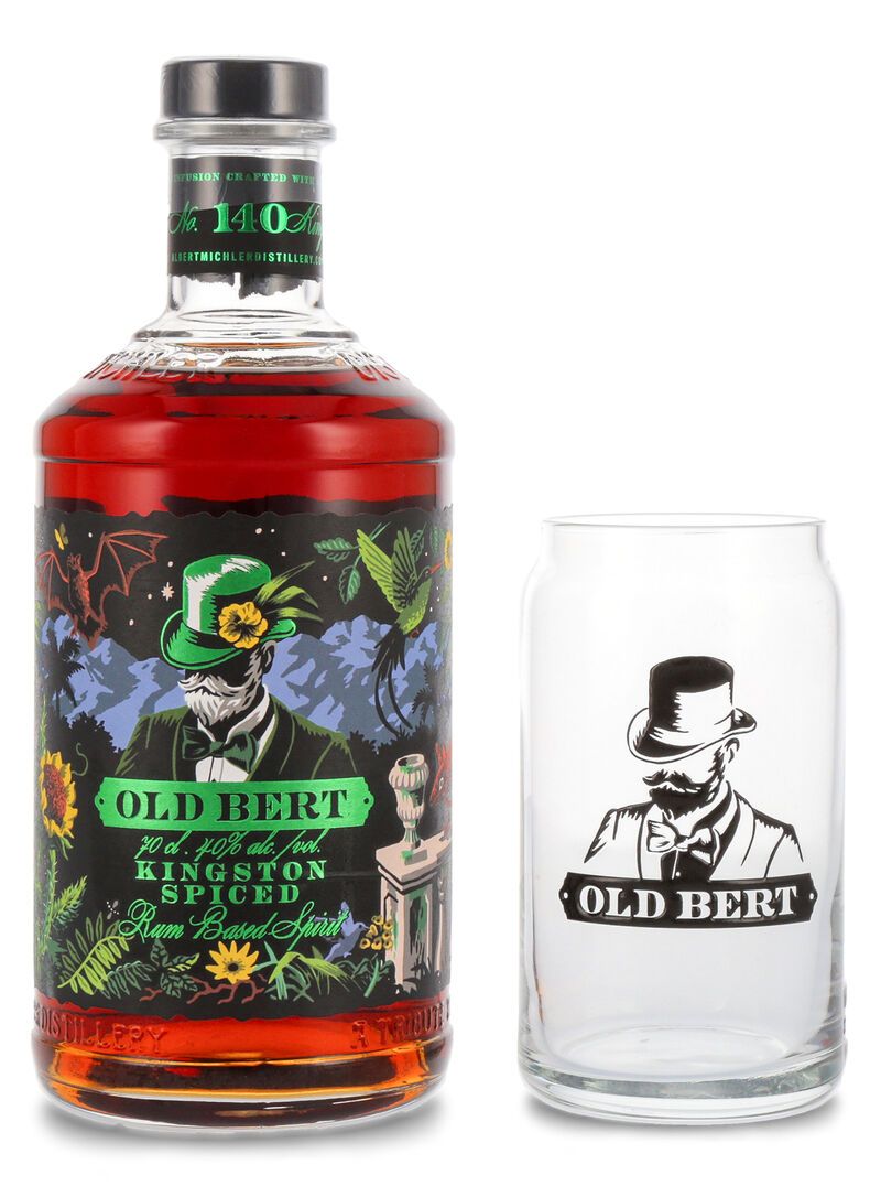 Old Bert Kingston Spiced Rum Geschenk-Set 40% vol. 0,70l