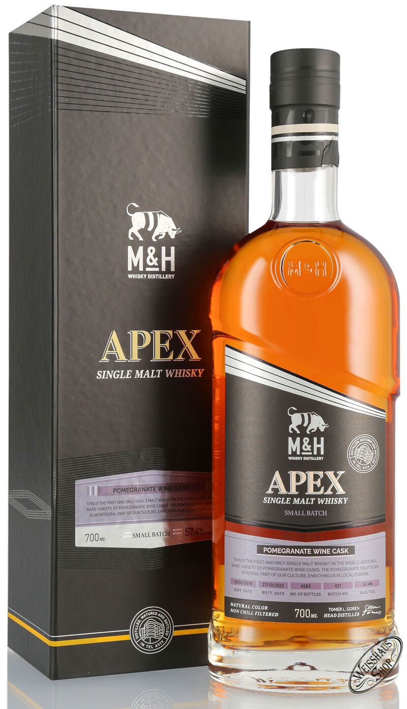M&H APEX Pomegranate Wine Cask Whisky 57,4% vol. 0,70l M&H APEX Pomegranate Wine Cask Whisky 57,4% vol. 0,70l