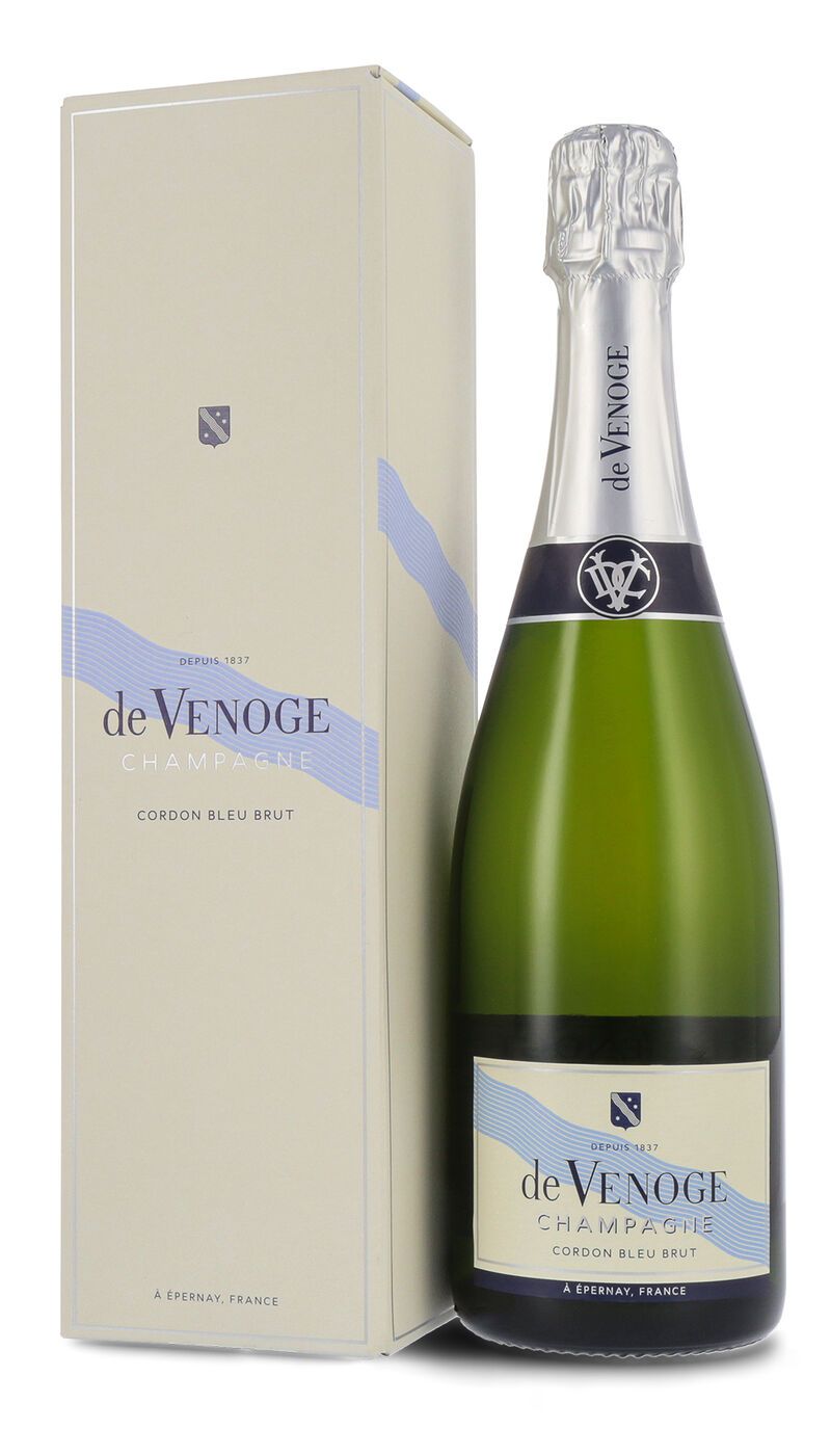 De Venoge Champagner Cordon Bleu Brut 12% vol. 0,75l Geschenkkarton