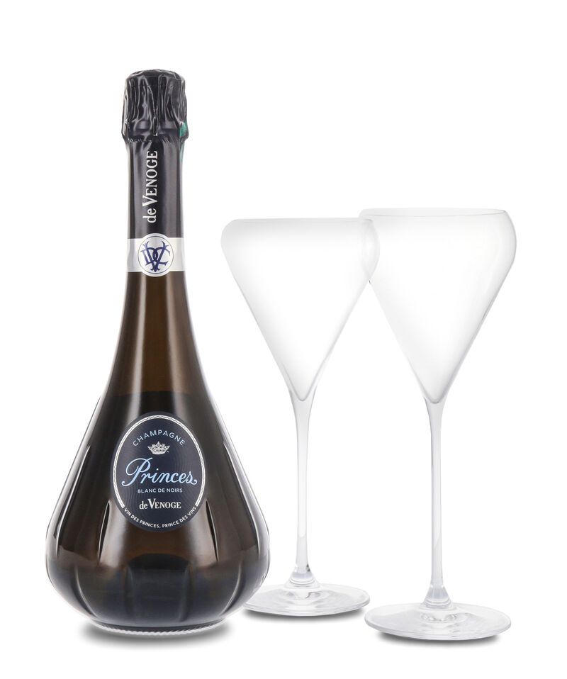 De Venoge Princes Champagner Blanc de Noirs 12% vol. 0,75l Geschenk-Set