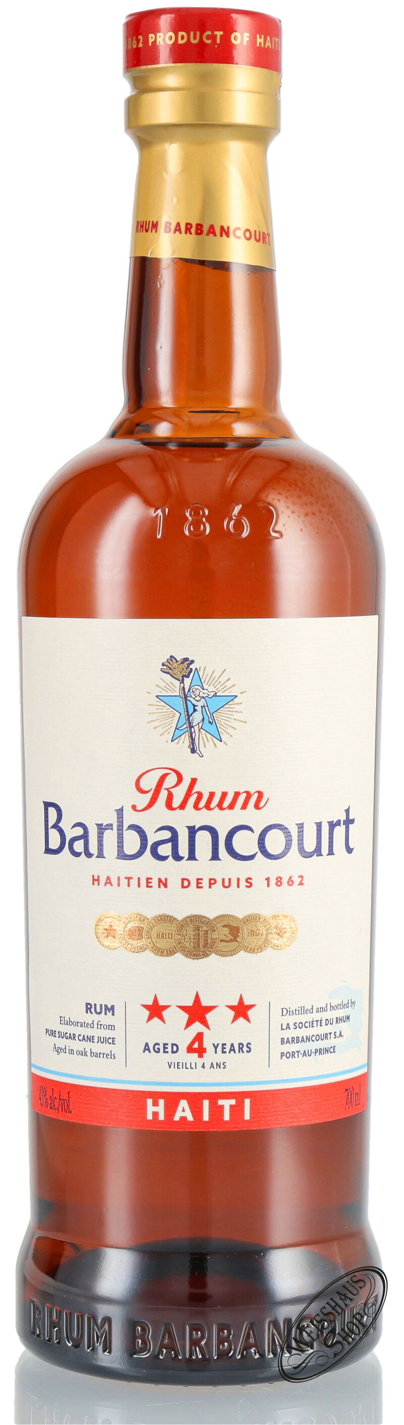 Barbancourt 4 YO Rhum 43% vol. 0,70l Barbancourt 4 YO Rhum 43% vol. 0,70l