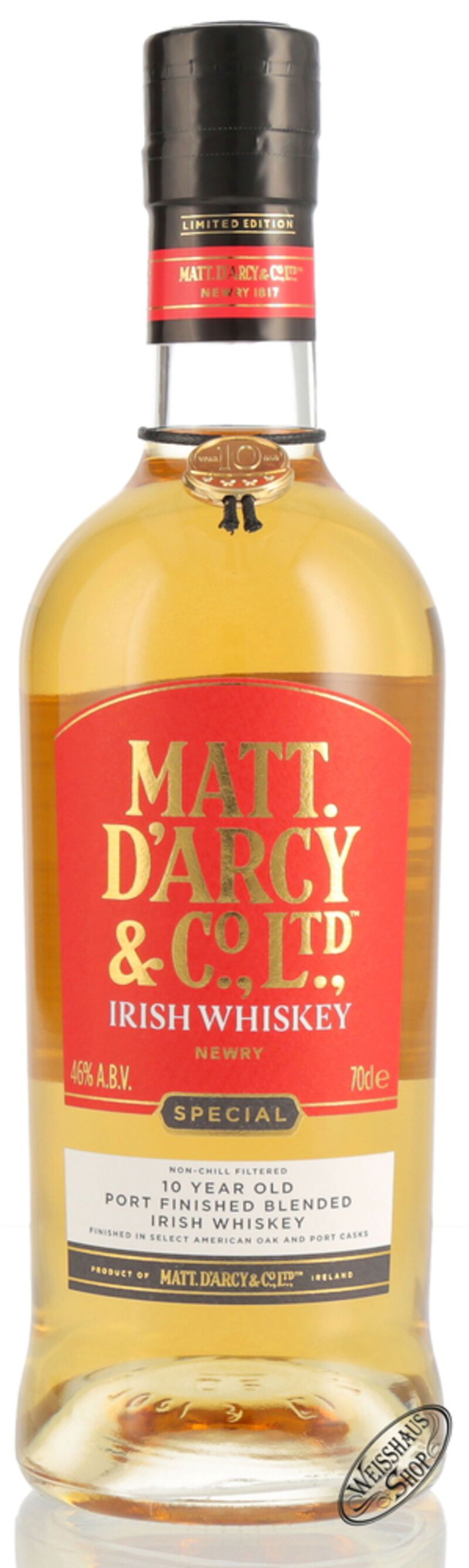 Matt. D'arcy 10 YO Port Finish Irish Whiskey 46% vol. 0,70l Matt. D'arcy 10 YO Port Finish Irish Whiskey 46% vol. 0,70l