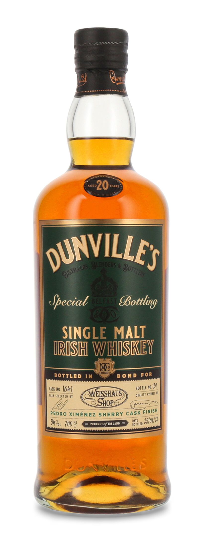 Dunville's 20 YO Irish PX Single Cask 1641 Whiskey 54% vol. 0,70l
