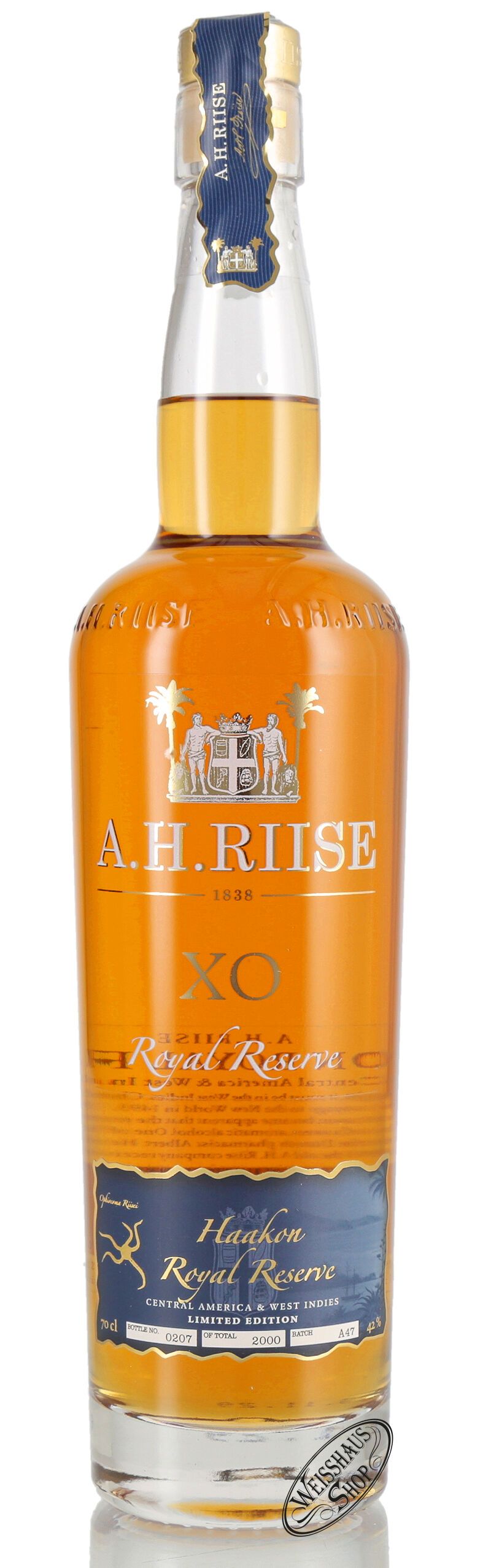 A.H. Riise XO Kong Haakon Royal Reserve 42% vol. 0,70l