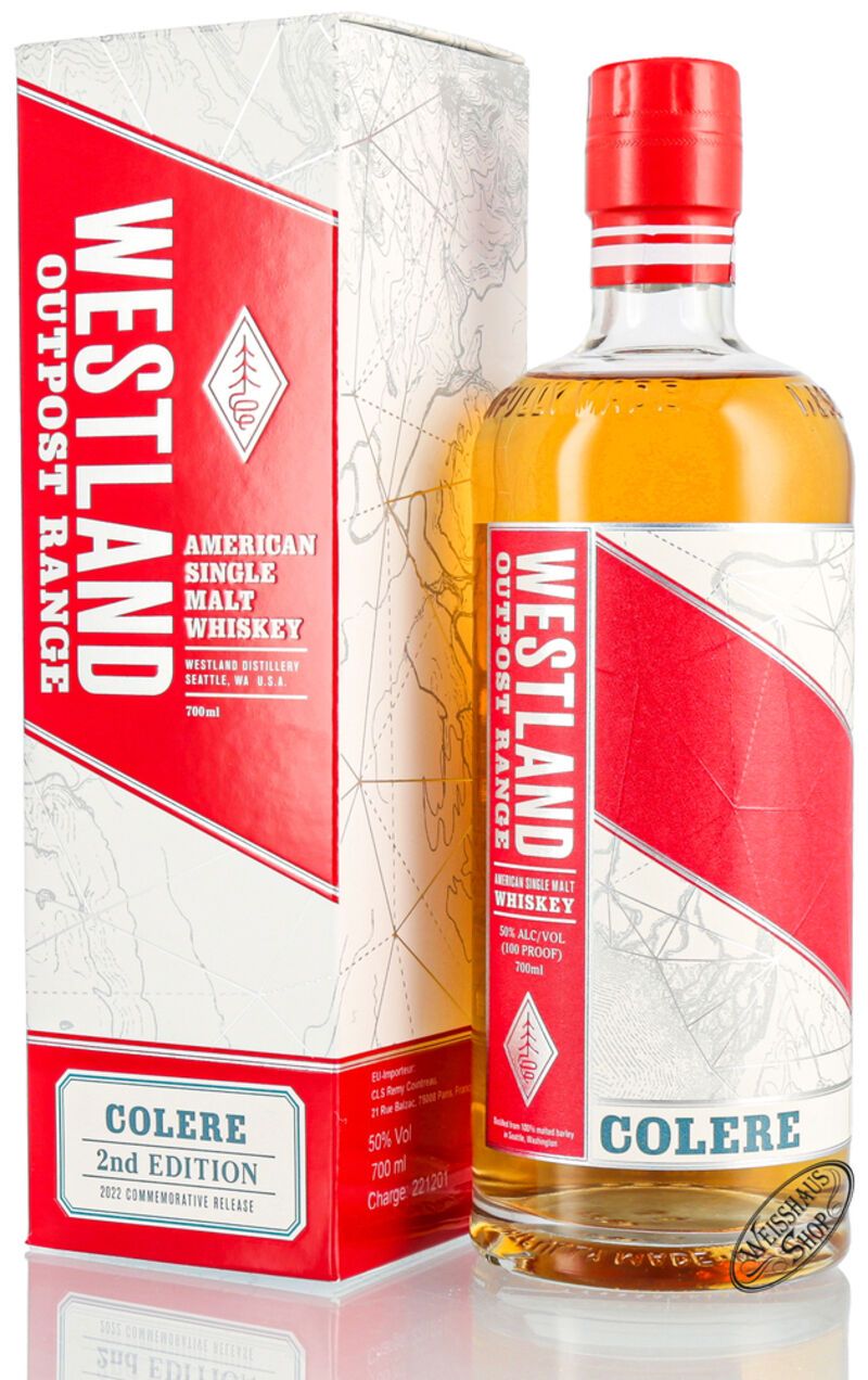 Westland Colere Whiskey 50% vol. 0,70l Westland Colere Whiskey 50% vol. 0,70l