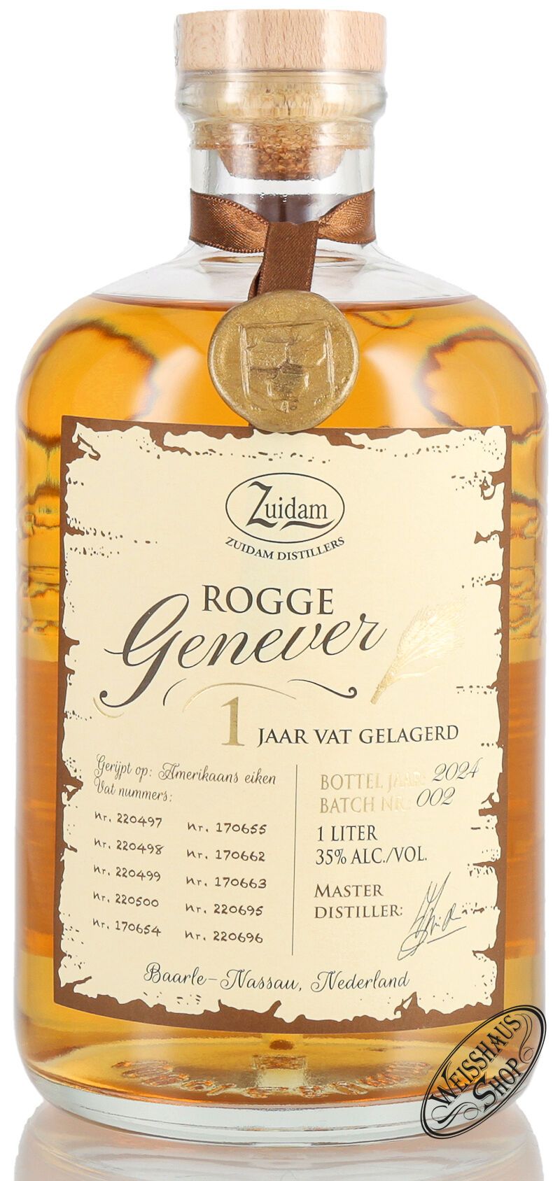 Zuidam Rogge Genever 35% vol. 1,0l Zuidam Rogge Genever 35% vol. 1,0l