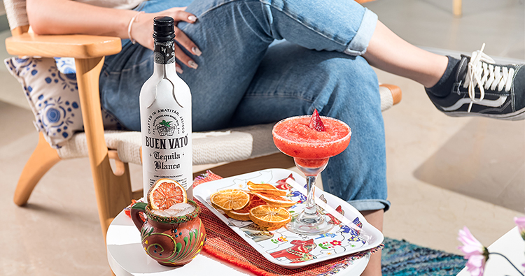 Buen Vato Tequila als Margarita mit Erdbeere