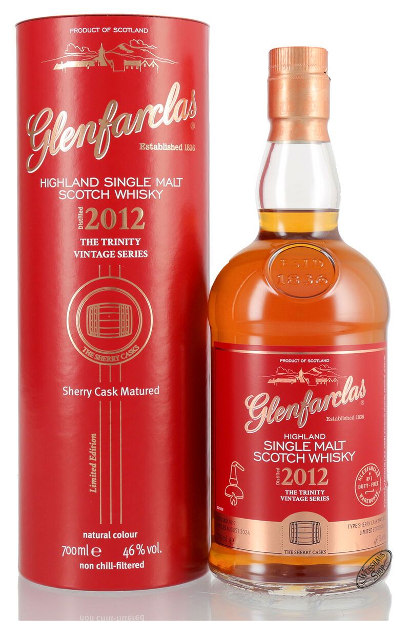 Glenfarclas Trinity Vintage 2012 Sherry Cask Matured Whisky 46% vol. 0,70l Glenfarclas Trinity Vintage 2012 Sherry Cask Matured Whisky 46% vol. 0,70l