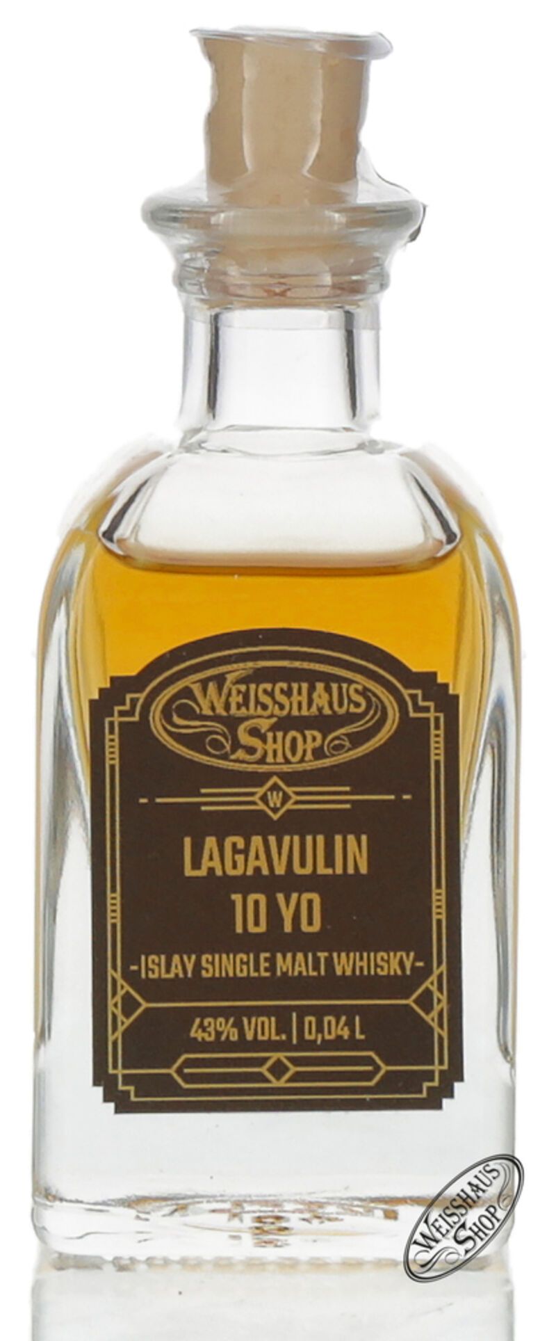 Lagavulin 10 YO Islay Whisky 43% vol. 0,04l Weisshaus Sample Lagavulin 10 YO Islay Whisky 43% vol. 0,04l Weisshaus Sample