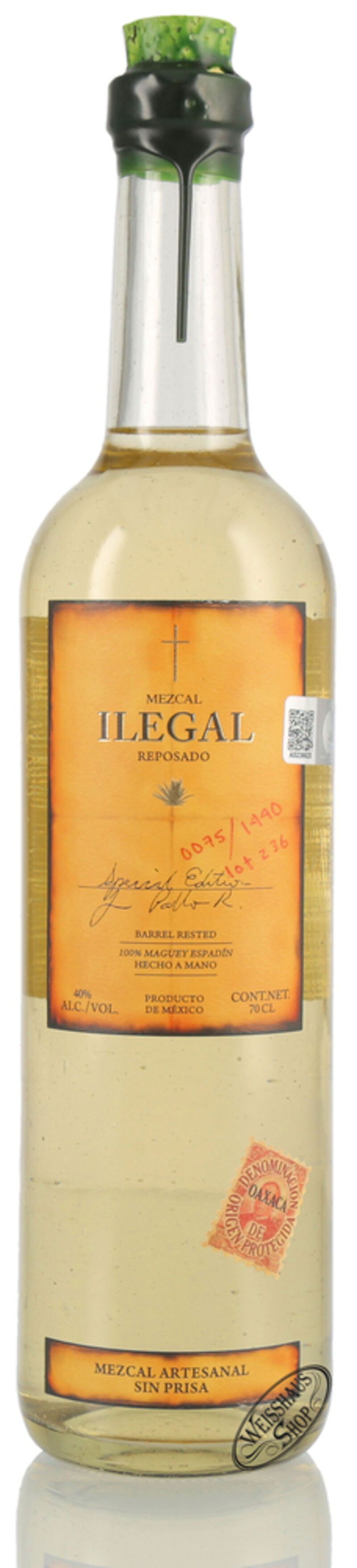 Ilegal Mezcal Reposado 40% vol. 0,70l Ilegal Mezcal Reposado 40% vol. 0,70l