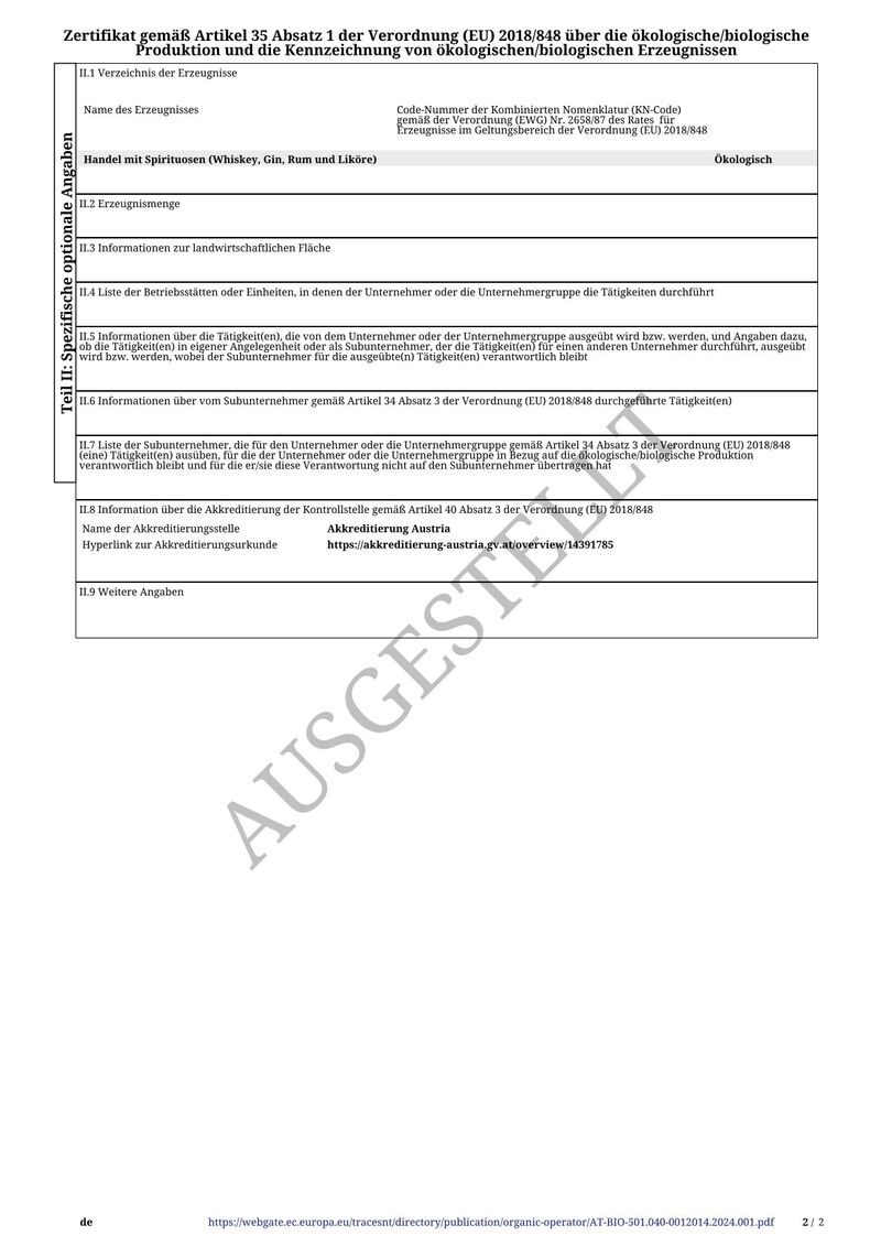 Koval Four Grain Single Barrel BIO Whiskey 47% vol. 0,50l