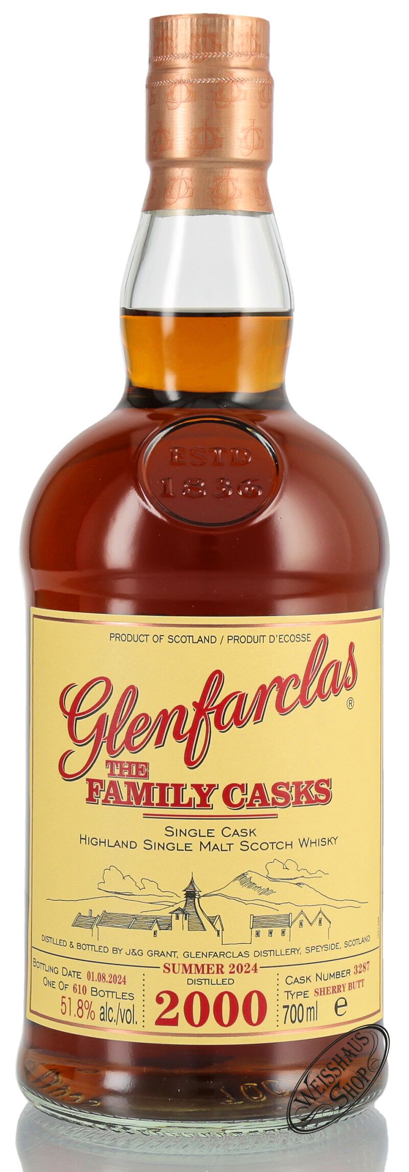 Glenfarclas Vintage 2000 Family Casks Whisky 51,8% vol. 0,70l Glenfarclas Vintage 2000 Family Casks Whisky 51,8% vol. 0,70l