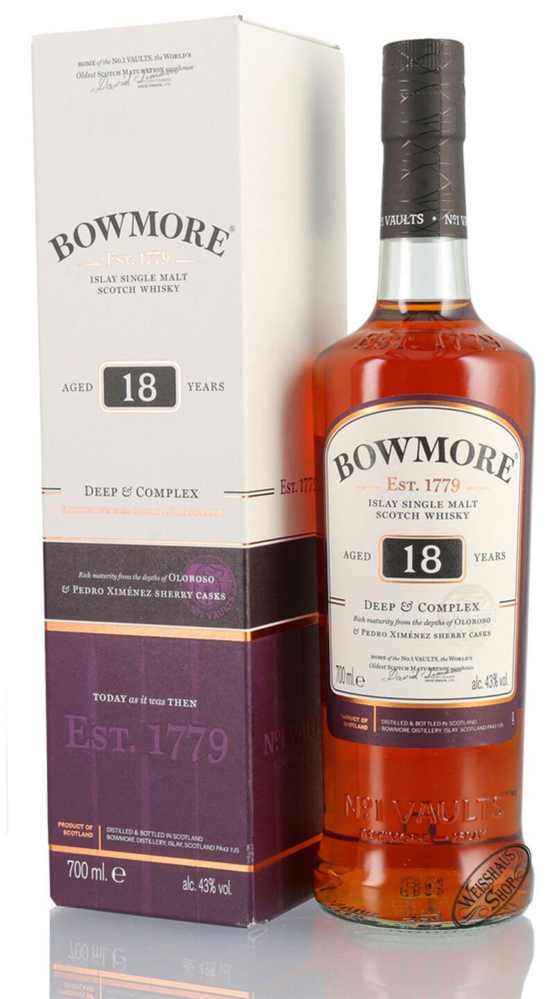 Bowmore 18 YO Islay Single Malt Whisky 43% vol. 0,70l Bowmore 18 YO Islay Single Malt Whisky 43% vol. 0,70l