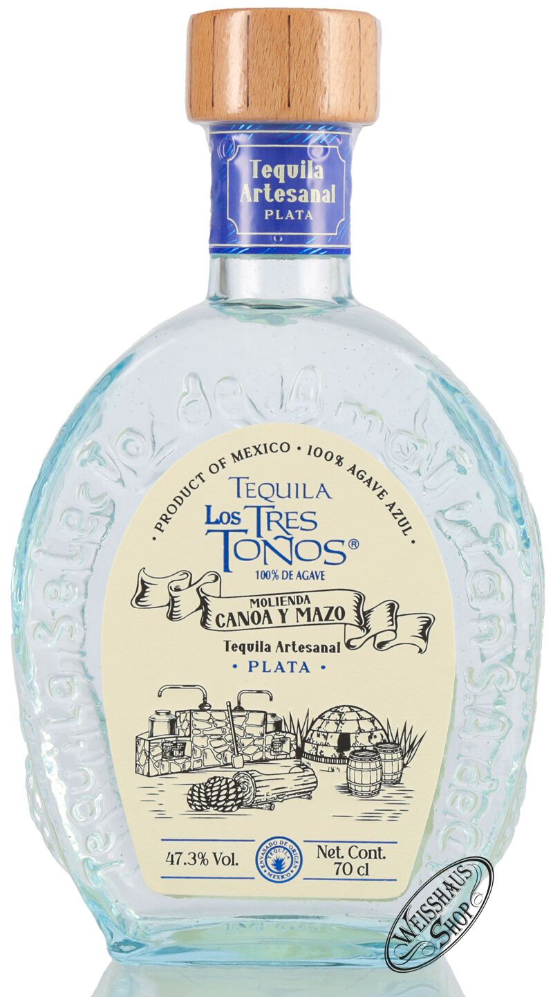 Los Tres Tonos Tequila Artesanal Plata 47,3% vol. 0,70l