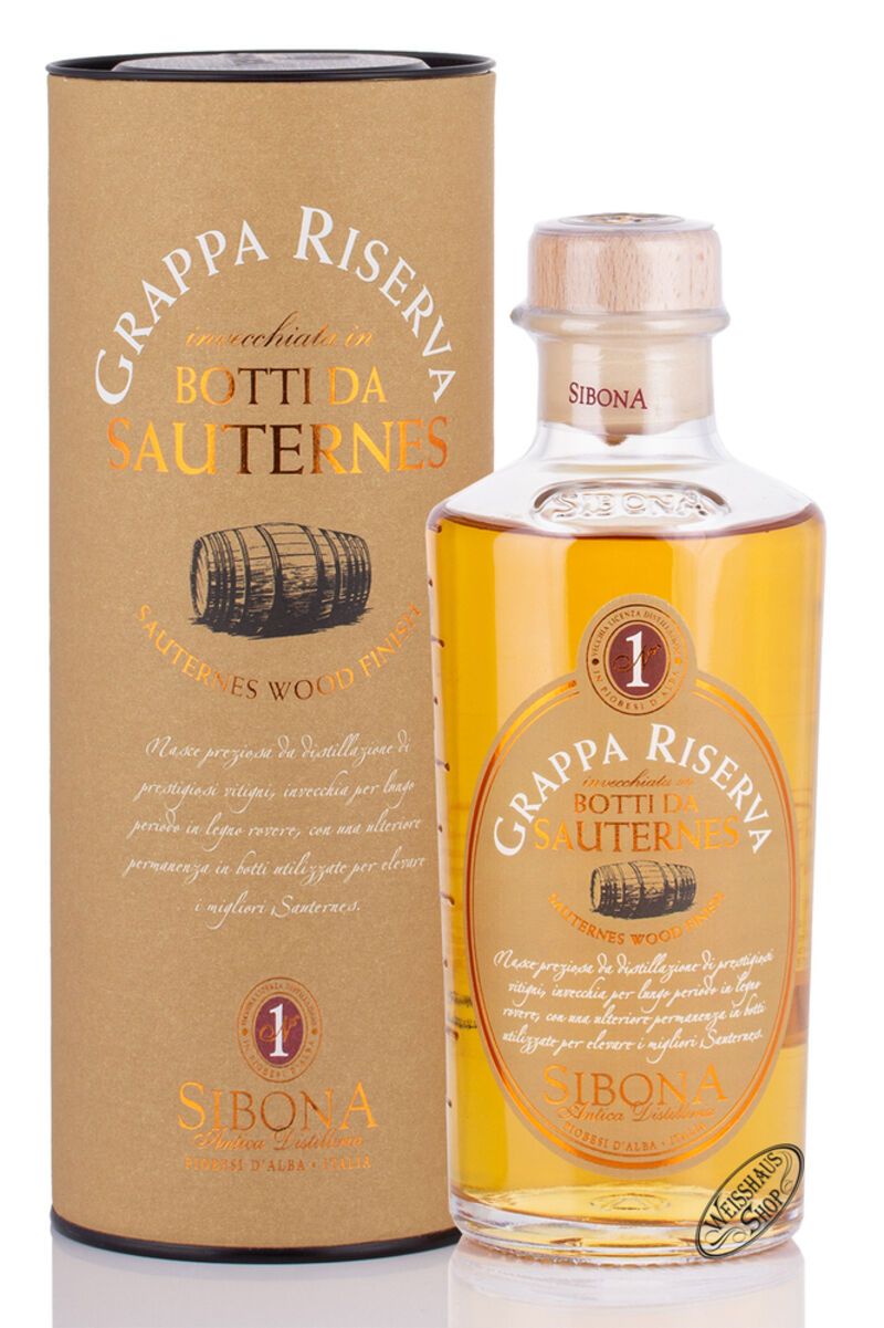 Sibona Grappa Riserva Botti da Sauternes 44% vol. 0,50l Sibona Grappa Riserva Botti da Sauternes 44% vol. 0,50l