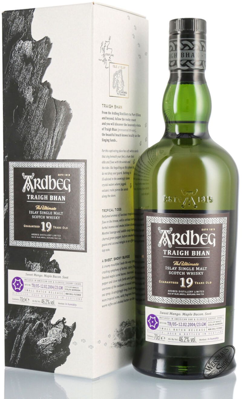 Ardbeg 19 YO Traigh Bhan Batch 5 Islay Whisky 46,2% vol. 0,70l Ardbeg 19 YO Traigh Bhan Batch 5 Islay Whisky 46,2% vol. 0,70l