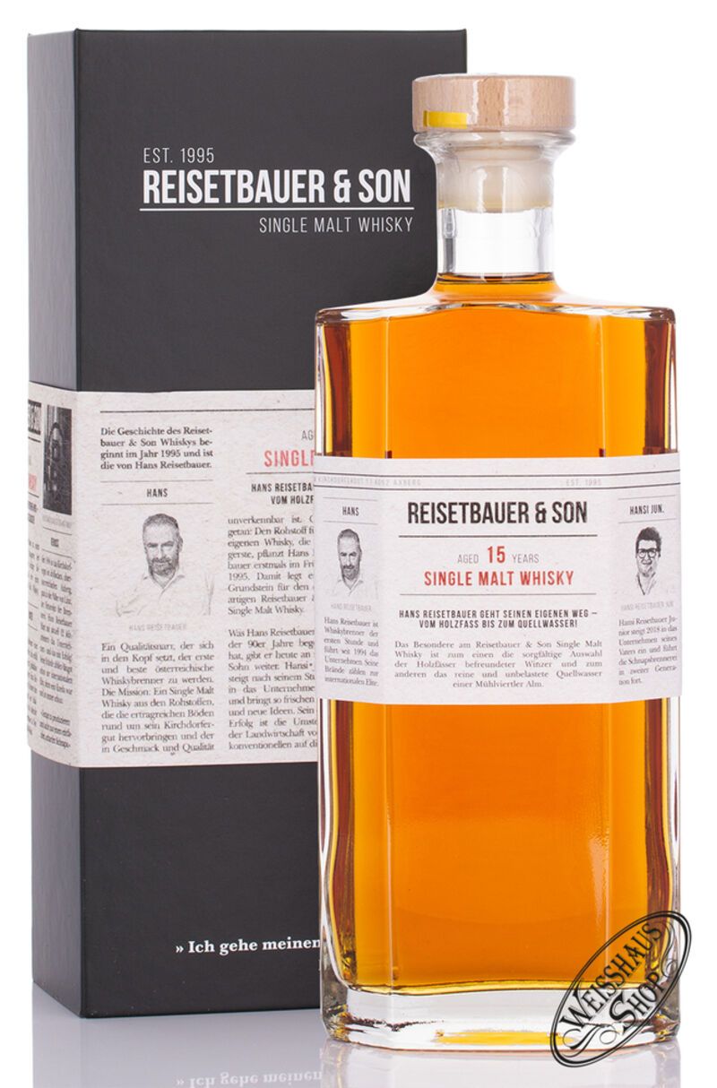 Reisetbauer & Son 15 YO Single Malt Whisky 48% vol. 0,70l Reisetbauer & Son 15 YO Single Malt Whisky 48% vol. 0,70l