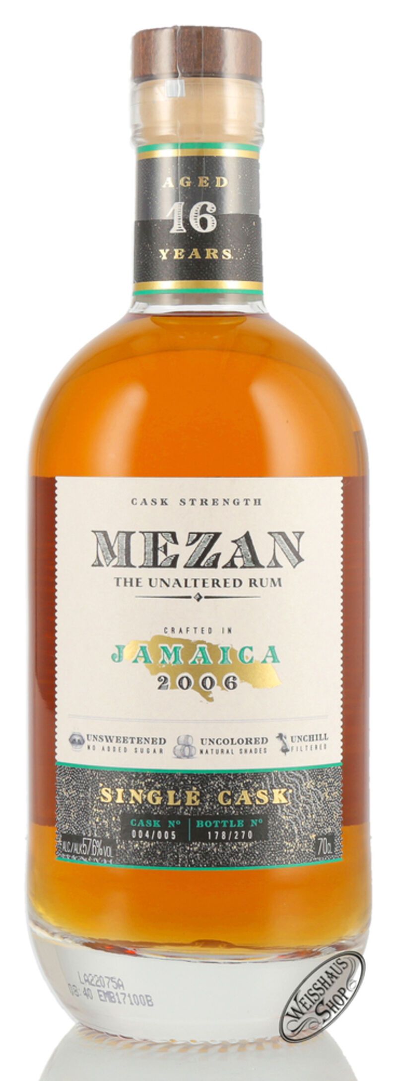 Mezan 16 YO Jamaica 2006 Cask Strength Rum 57,6% vol. 0,70l Mezan 16 YO Jamaica 2006 Cask Strength Rum 57,6% vol. 0,70l