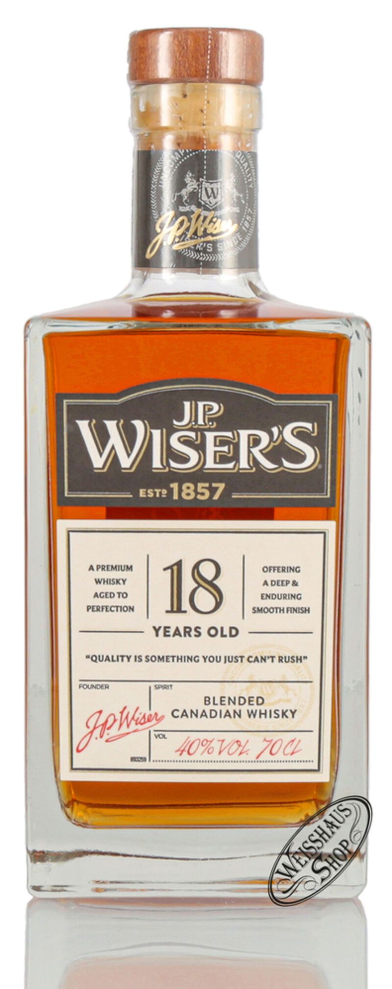 J.P. Wiser's 18 YO Canadian Whisky 40% vol. 0,70l J.P. Wiser's 18 YO Canadian Whisky 40% vol. 0,70l