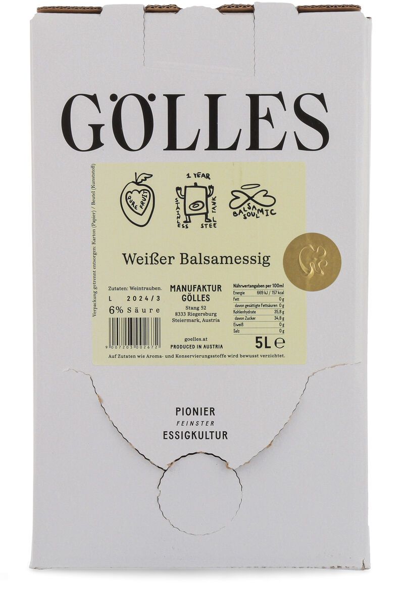 Gölles Weißer Balsam Essig 5,0l Bag in Box