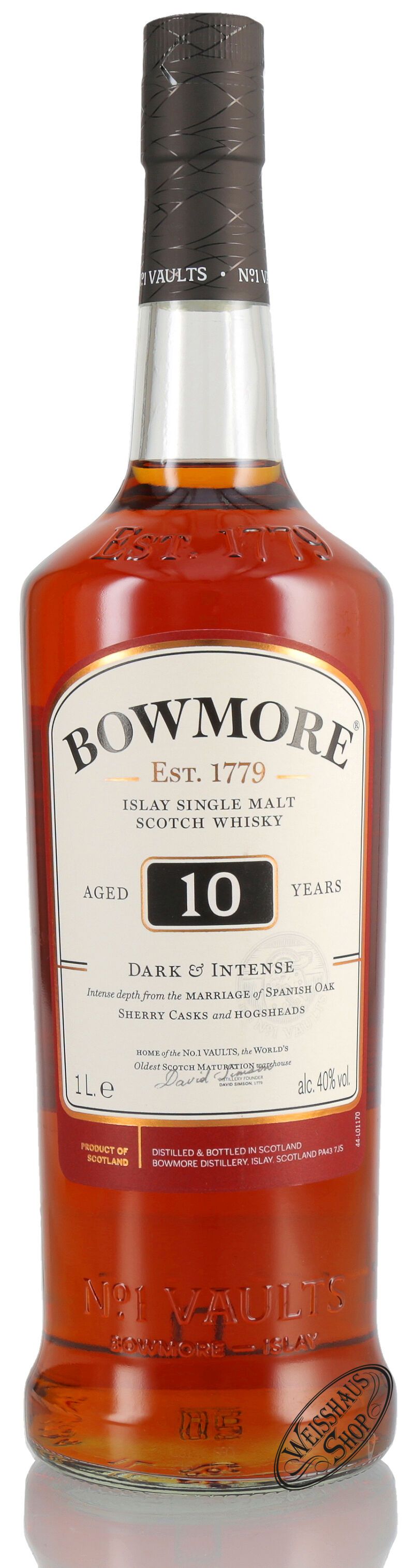Bowmore 10 YO Dark & Intense Whisky 40% vol. 1,0l Bowmore 10 YO Dark & Intense Whisky 40% vol. 1,0l