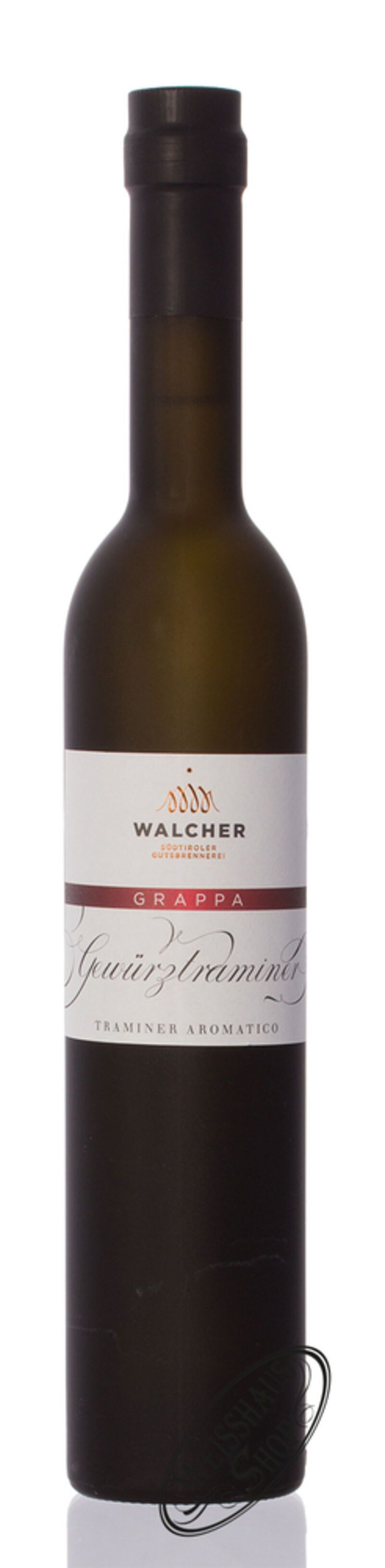 Walcher Grappa Gewürztraminer 40% vol. 0,50l Walcher Grappa Gewürztraminer 40% vol. 0,50l