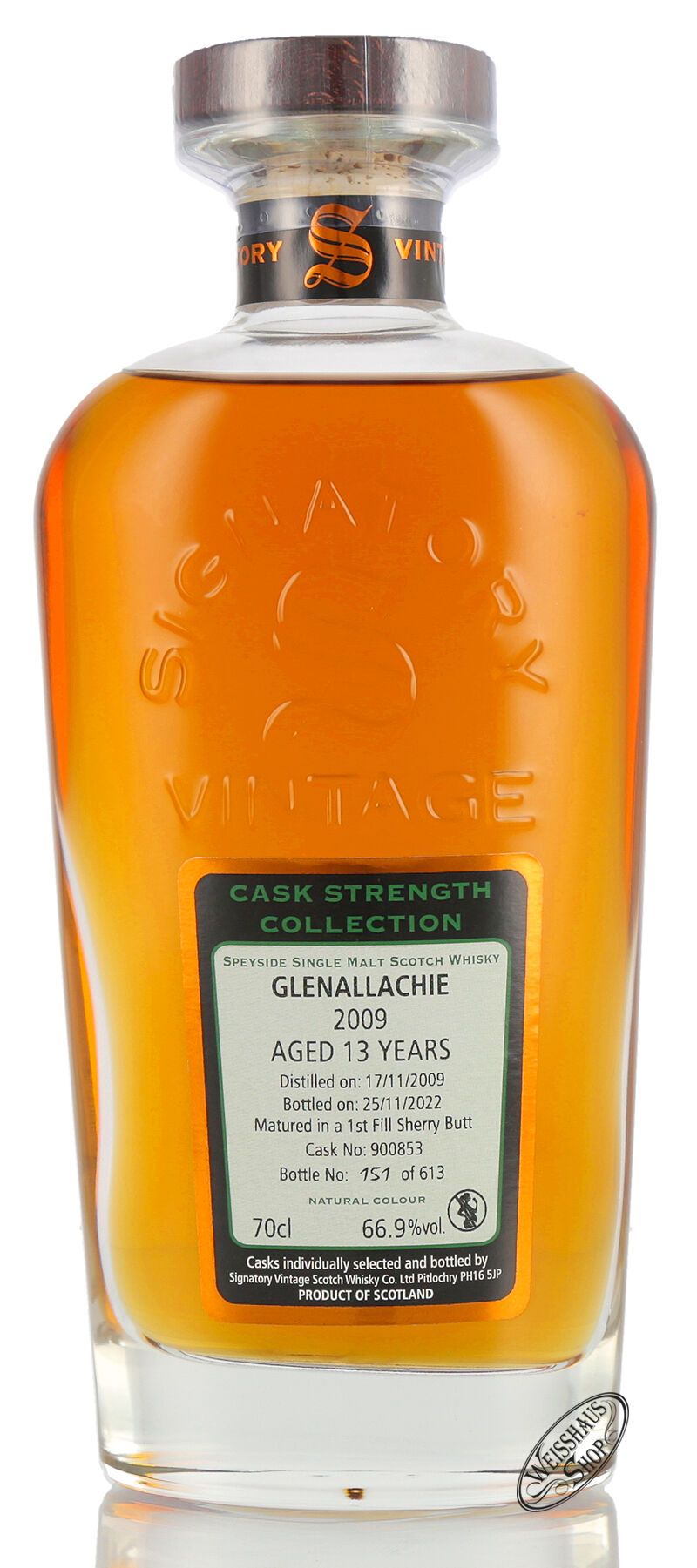 GlenAllachie Vintage 2009 Signatory Whisky 66,9% vol. 0,70l