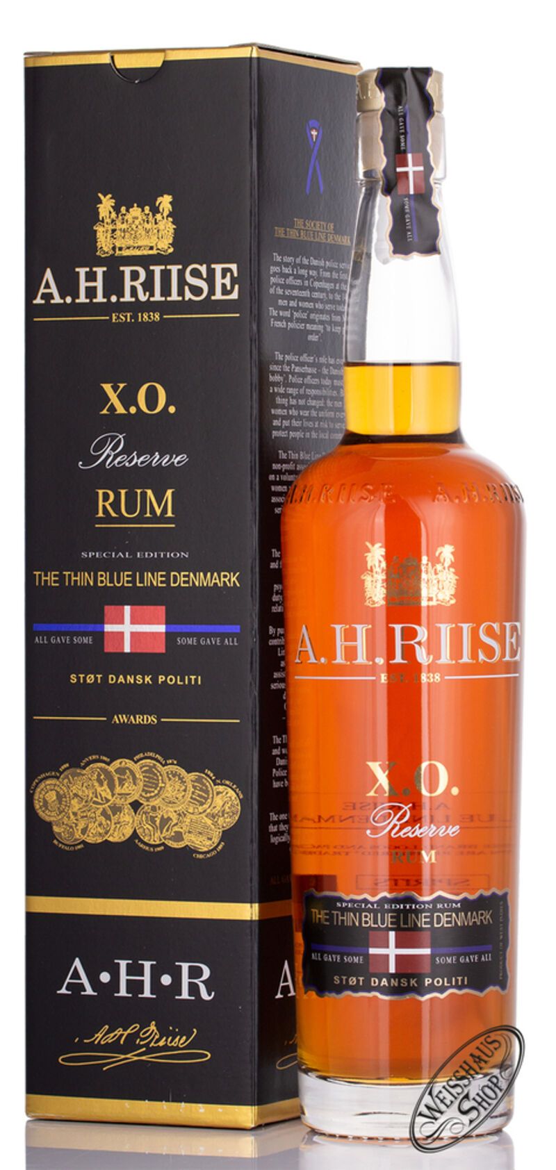 A.H. Riise XO The Thin Blue Line Denmark 40% vol. 0,70l A.H. Riise XO The Thin Blue Line Denmark 40% vol. 0,70l