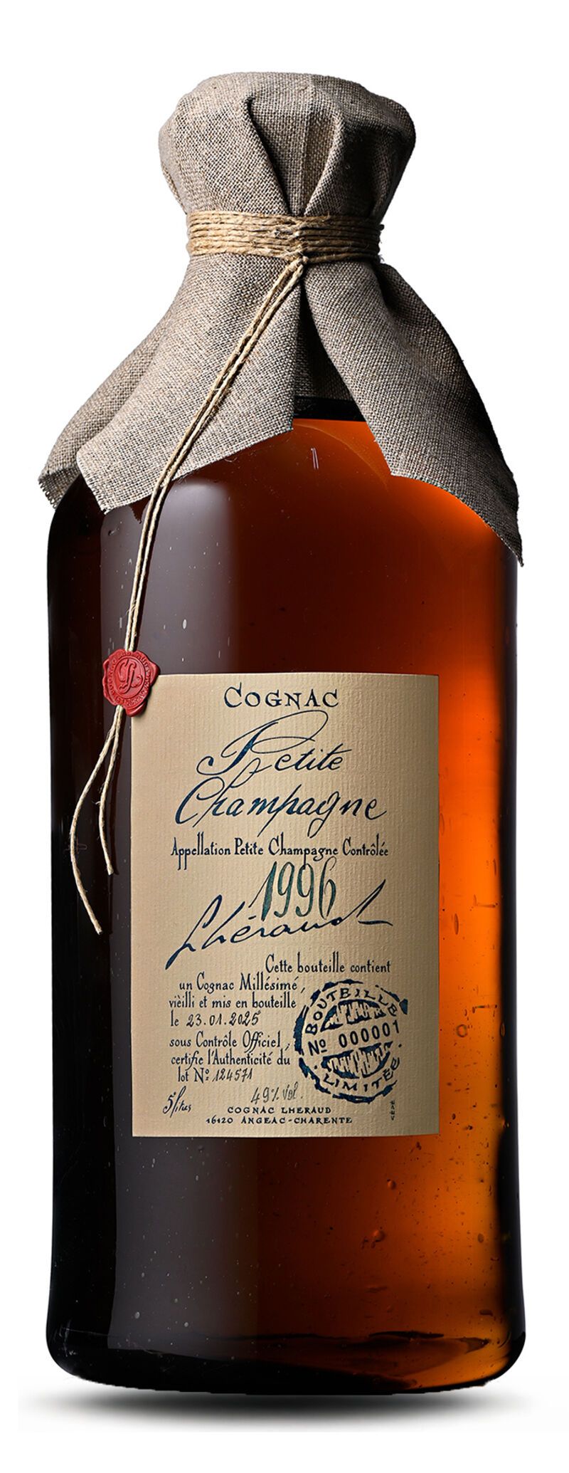 Lhéraud Petite Champagne 1996 Cognac 49% vol. 5,0l