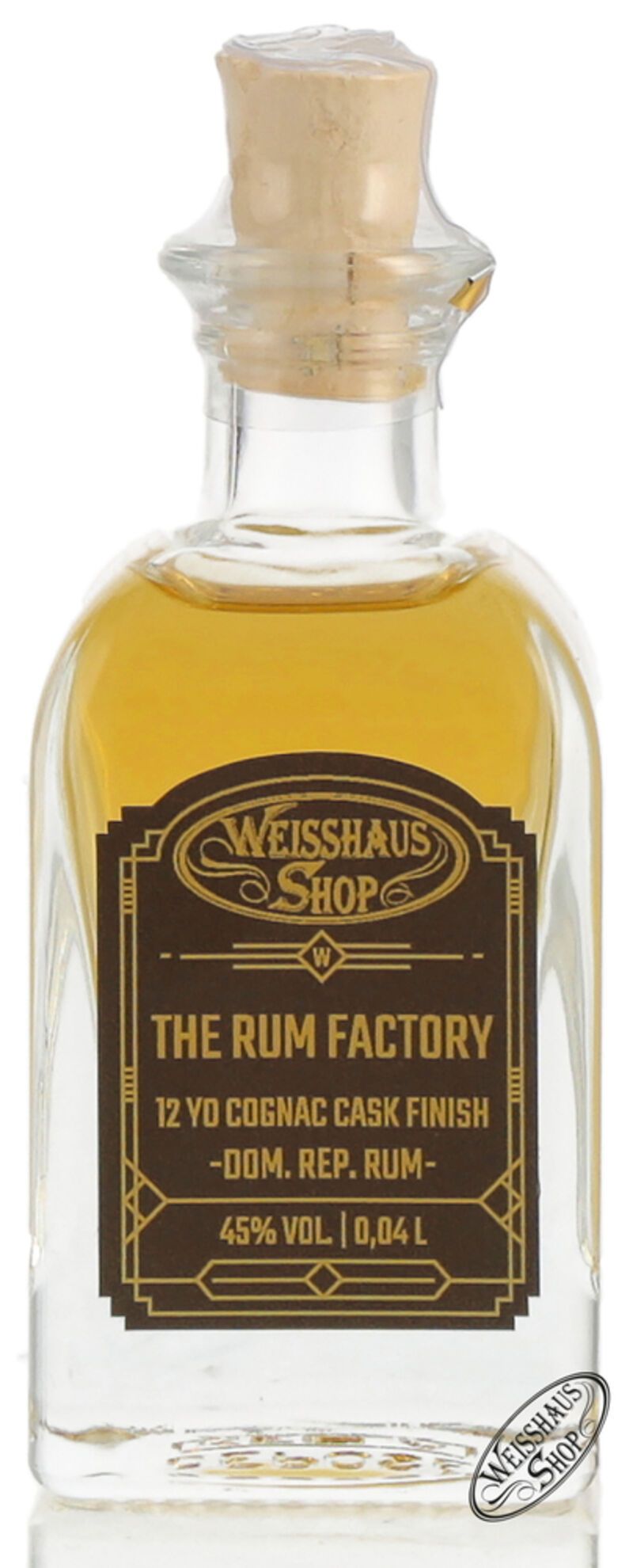 The Rum Factory 12 YO Cognac Cask Finished Rum 45% vol. 0,04l Weisshaus Sample The Rum Factory 12 YO Cognac Cask Finished Rum 45% vol. 0,04l Weisshaus Sample