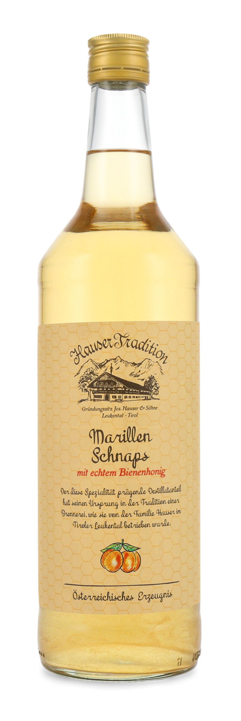 Hauser Marillenschnaps mit Honig 35% vol. 1,0l