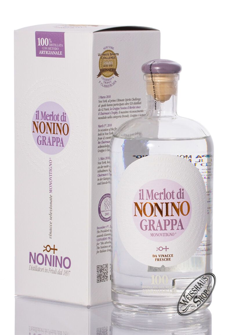Nonino Grappa Merlot 41% vol. 0,70l Nonino Grappa Merlot 41% vol. 0,70l