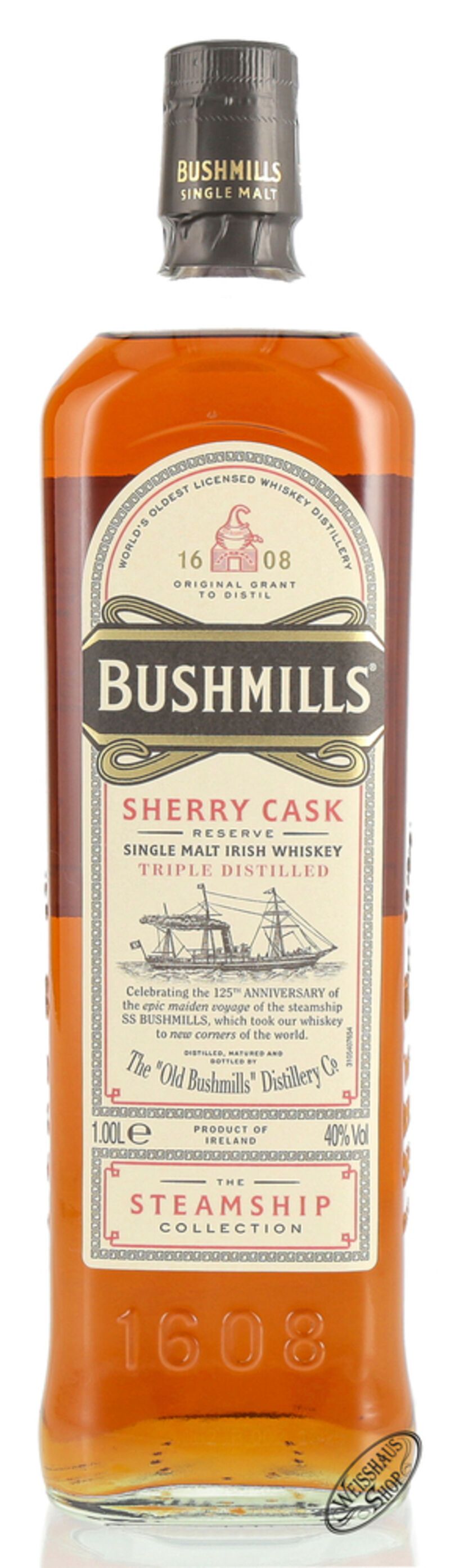 Bushmills Steamship Collection Sherry Cask Reserve Irish Whiskey 40% vol. 1,0l Bushmills Steamship Collection Sherry Cask Reserve Irish Whiskey 40% vol. 1,0l