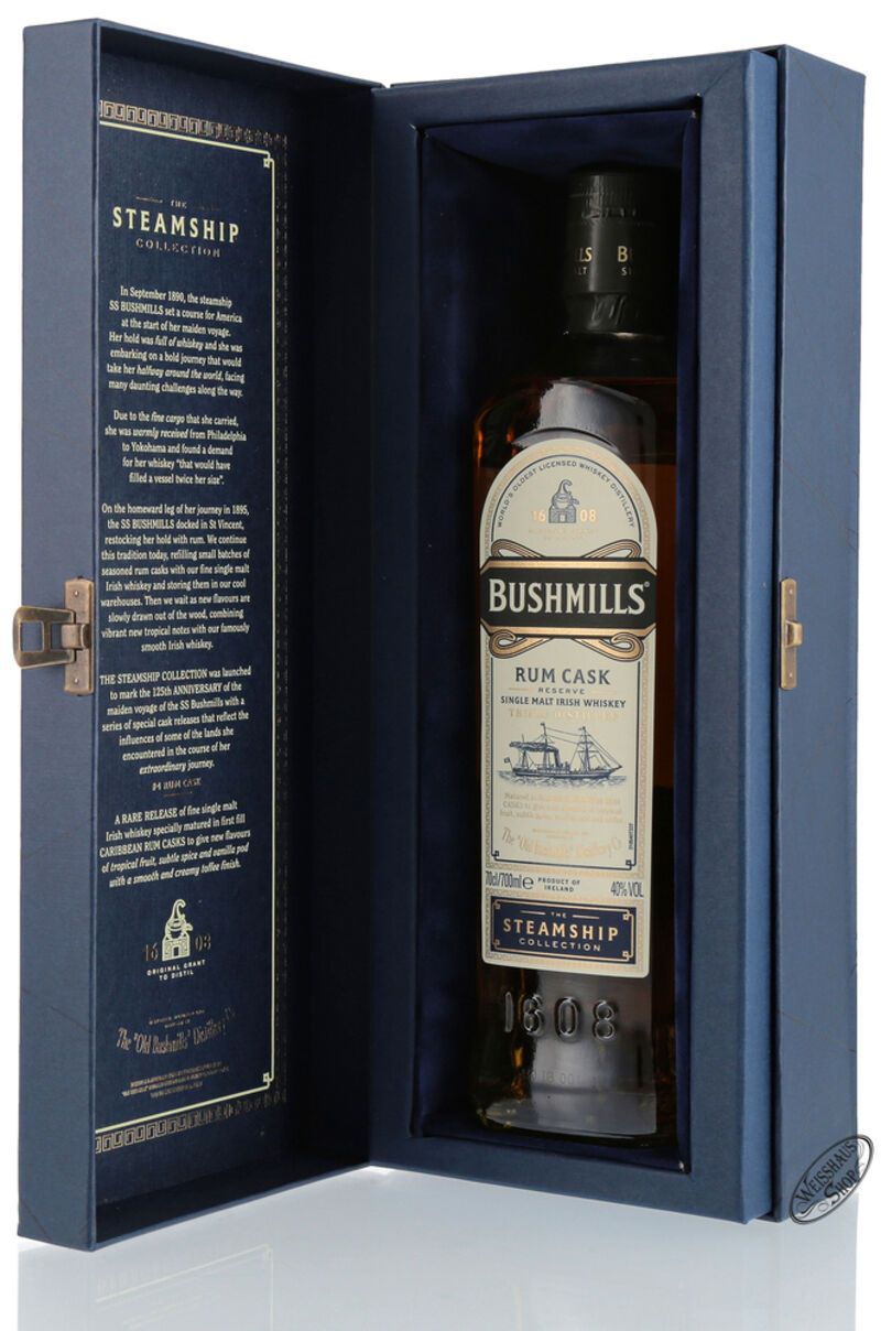 Bushmills Steamship Collection Rum Cask Reserve Irish Whiskey 40% vol. 0,70l