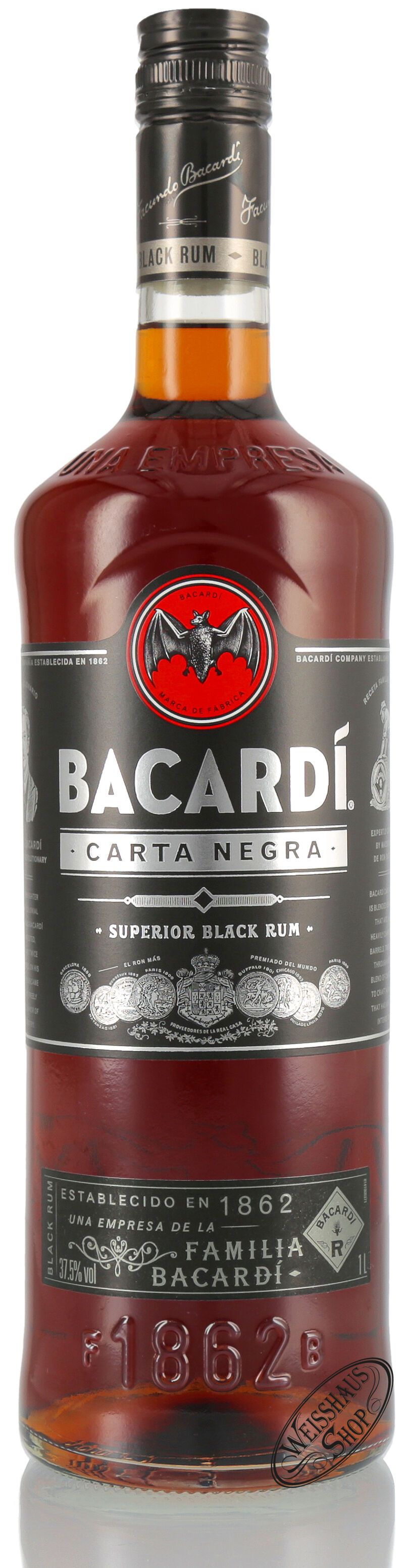 Bacardi Carta Negra 37,5% vol. 1,0l Bacardi Carta Negra 37,5% vol. 1,0l