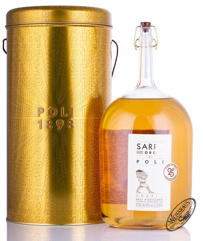Poli Grappa Sarpa Oro di Barrique Big Mama 40% vol. 3,0l Doppelmagnum Poli Grappa Sarpa Oro di Barrique Big Mama 40% vol. 3,0l Doppelmagnum