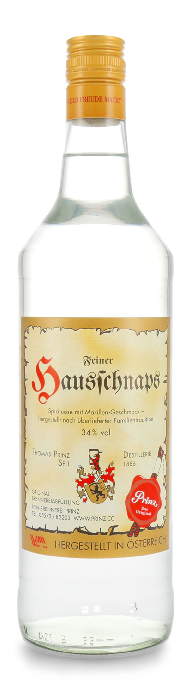 Prinz Hausschnaps Marille 34% vol. 1,0l B-Ware Prinz Hausschnaps Marille 34% vol. 1,0l B-Ware