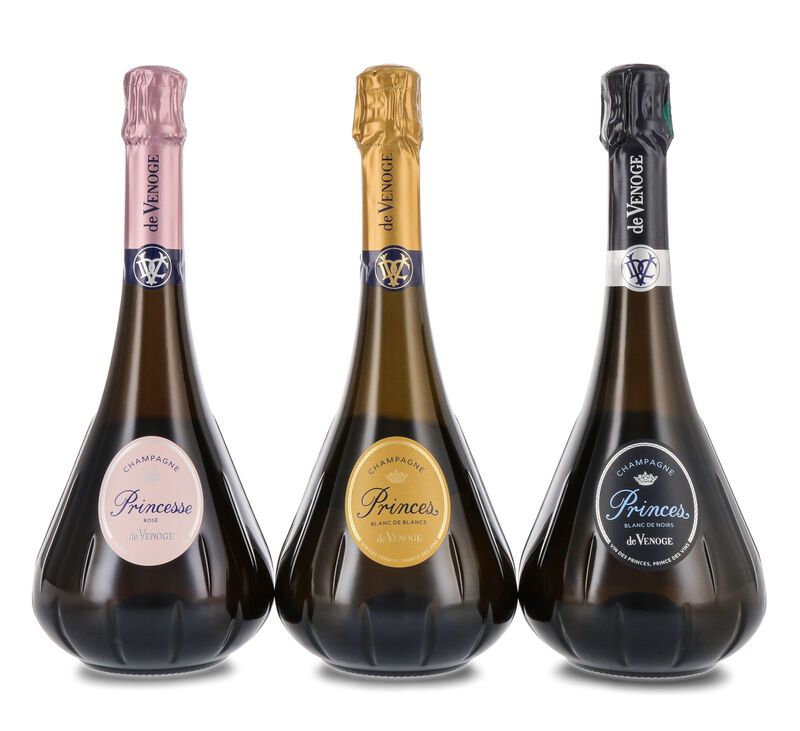 De Venoge Princes Champagner Coffret Chapeau 12% vol. 3 x 0,75l Geschenk-Set