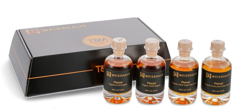 Taste and Match - Planat Organic Cognac 4 x 0,04l Weisshaus Sample Set